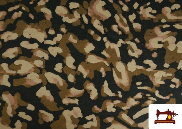 Venta de Tela de Punto con Viscosa Estampado de Leopardo Marrón