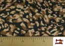 Comprar online Tela de Punto con Viscosa Estampado de Leopardo Marrón