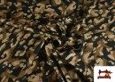 Venta online de Tela de Punto con Viscosa Estampado de Leopardo Marrón