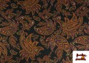 Comprar Tela de Punto con Viscosa con Estampado de Cachemir Naranja