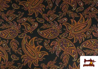 Comprar Tela de Punto con Viscosa con Estampado de Cachemir Naranja