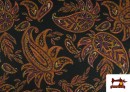 Venta de Tela de Punto con Viscosa con Estampado de Cachemir Naranja