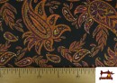 Comprar online Tela de Punto con Viscosa con Estampado de Cachemir Naranja