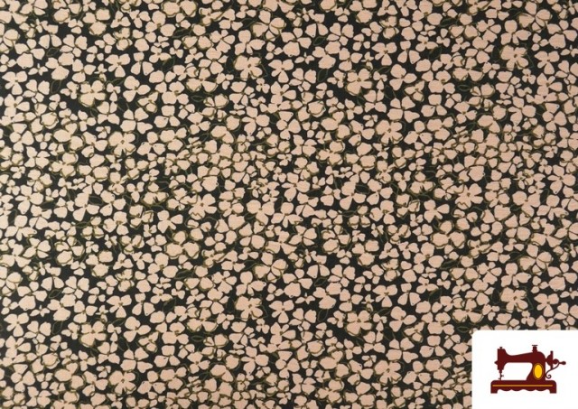 Comprar Tela de Viscosa Arrugada Flores Rosa Palo