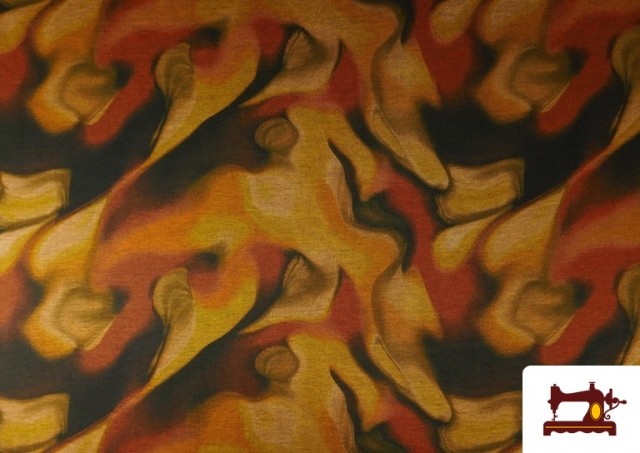 Comprar Tela de Punto Roma Estampado Aguas de Colores Tierra