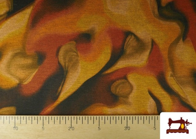Comprar online Tela de Punto Roma Estampado Aguas de Colores Tierra