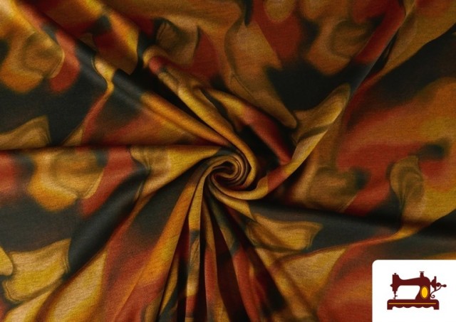 Venta online de Tela de Punto Roma Estampado Aguas de Colores Tierra