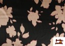 Comprar Tela de Viscosa con Saten Estampada Flores Prensadas color Rosa pálido