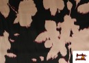 Venta de Tela de Viscosa con Saten Estampada Flores Prensadas color Rosa pálido