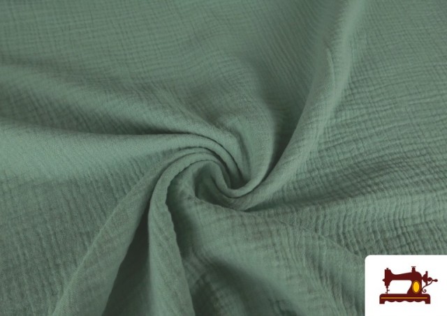 Comprar online Tela de Muselina de Colores color Verde mar