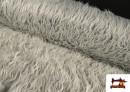 Tela de Pelo Animal Largo Efecto Ondulado Gris