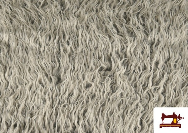 Comprar Tela de Pelo Animal Largo Efecto Ondulado Gris