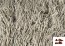 Venta de Tela de Pelo Animal Largo Efecto Ondulado Gris