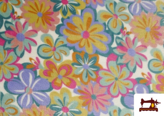 Tela de Coralina Polar Suave Al Tacto Estampado Floral