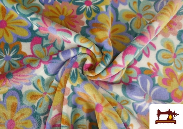 Venta online de Tela de Coralina Polar Suave Al Tacto Estampado Floral