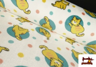 Tela de Coralina Polar Suave Al Tacto Estampado Gatos Tela de Coralina Polar Suave Al Tacto Estampado Gatos