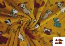 Comprar online Tela de Coralina Polar Suave Al Tacto Estampado Perros
