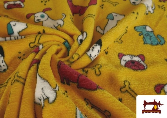 Venta online de Tela de Coralina Polar Suave Al Tacto Estampado Perros
