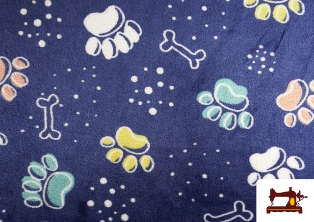 Venta de Tela de Coralina Polar Suave Al Tacto Estampado Huellas