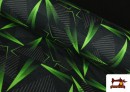 Tela de Sudadera Perchada Estampado Verde