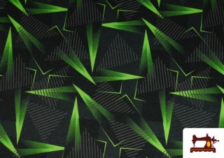 Comprar Tela de Sudadera Perchada Estampado Verde