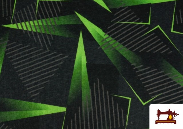 Venta de Tela de Sudadera Perchada Estampado Verde