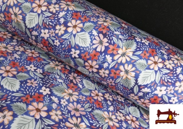 Tela de Sudadera Perchada Estampado Floral Silvestre