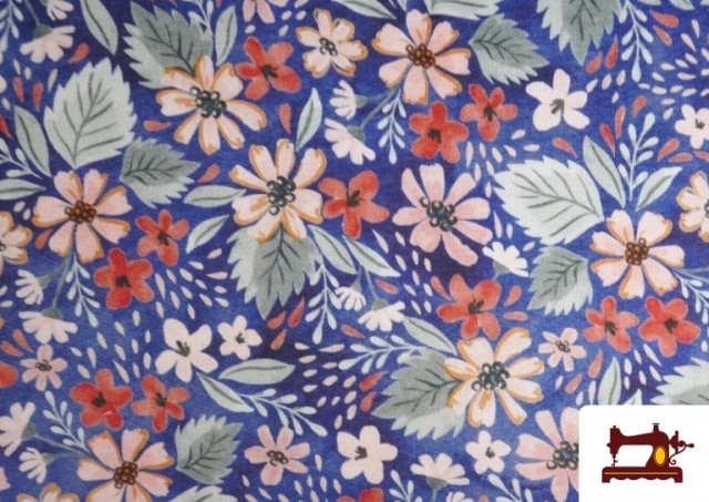 Venta de Tela de Sudadera Perchada Estampado Floral Silvestre