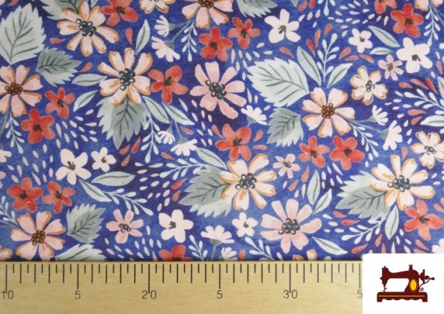 Comprar online Tela de Sudadera Perchada Estampado Floral Silvestre