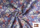 Venta online de Tela de Sudadera Perchada Estampado Floral Silvestre