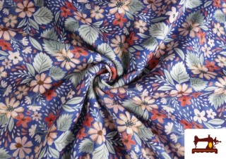 Venta online de Tela de Sudadera Perchada Estampado Floral Silvestre