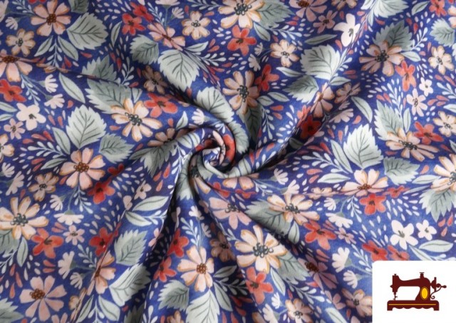 Venta online de Tela de Sudadera Perchada Estampado Floral Silvestre