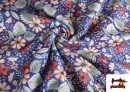 Tela de Sudadera Perchada Estampado Floral Silvestre