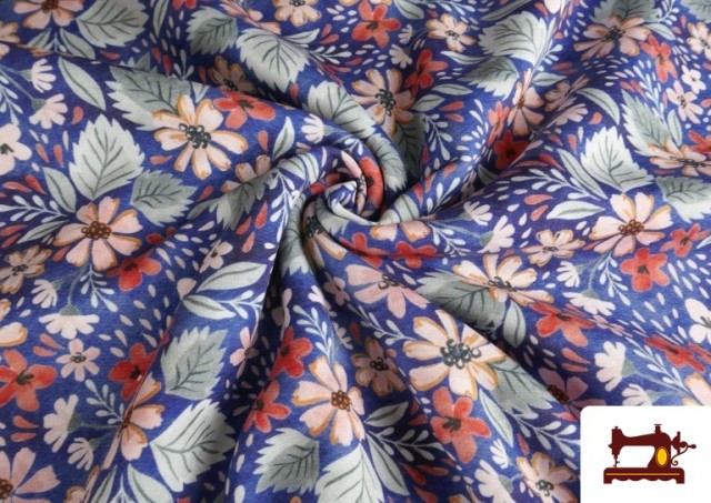 Tela de Sudadera Perchada Estampado Floral Silvestre