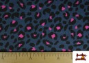 Comprar online Tela de Sudadera Perchada Estampado Leopardo Fucsia y Azul
