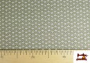 Comprar online Tela de Popelín Estampado Cenefa Floral Verde