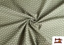 Venta online de Tela de Popelín Estampado Cenefa Floral Verde