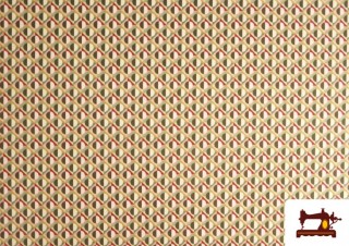 Tela de Popelín Estampado Geométrico de Colores