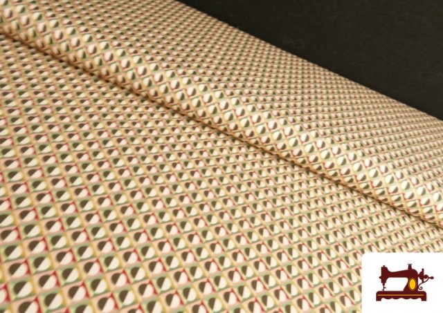Comprar Tela de Popelín Estampado Geométrico de Colores