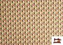 Venta de Tela de Popelín Estampado Geométrico de Colores
