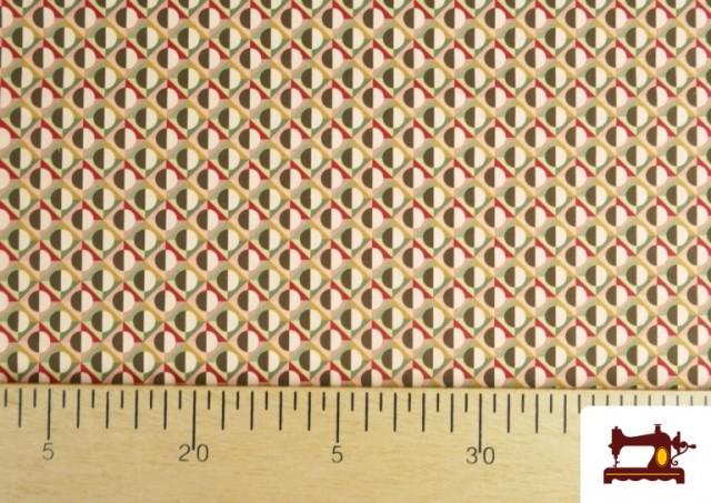 Comprar online Tela de Popelín Estampado Geométrico de Colores