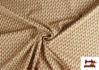 Venta online de Tela de Popelín Estampado Geométrico de Colores