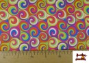 Comprar Tela Stretch estampado Espirales Multicolor