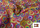Venta online de Tela Stretch estampado Espirales Multicolor