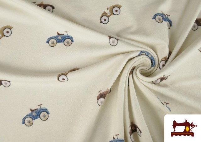 Venta online de Tela de Punto de Camiseta De Coches Infantil