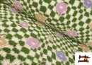 Comprar Tela de Borreguito Estampado Cuadros y Flores de Colores