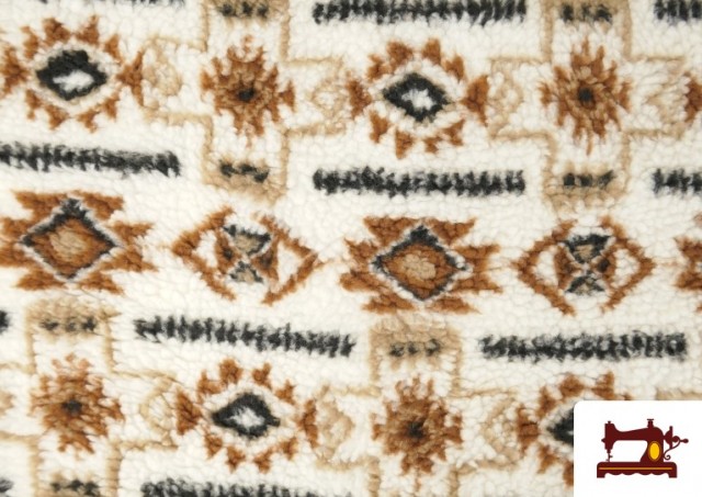 Venta online de Tela de Borreguito Estampado Tribal Étnico Para Vestuario