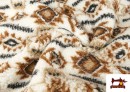 Tela de Borreguito Estampado Tribal Étnico Para Vestuario