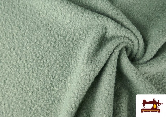 Venta de Tela Para Abrigo Baguilla Curly Rizado de Colores color Verde mint