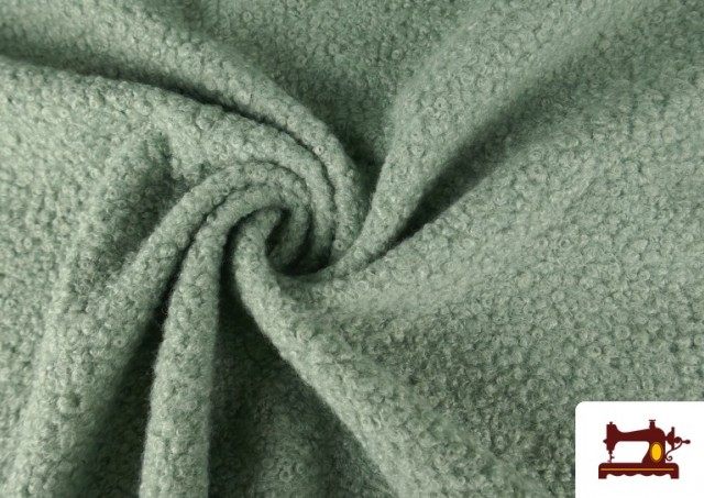 Comprar online Tela Para Abrigo Baguilla Curly Rizado de Colores color Verde mint